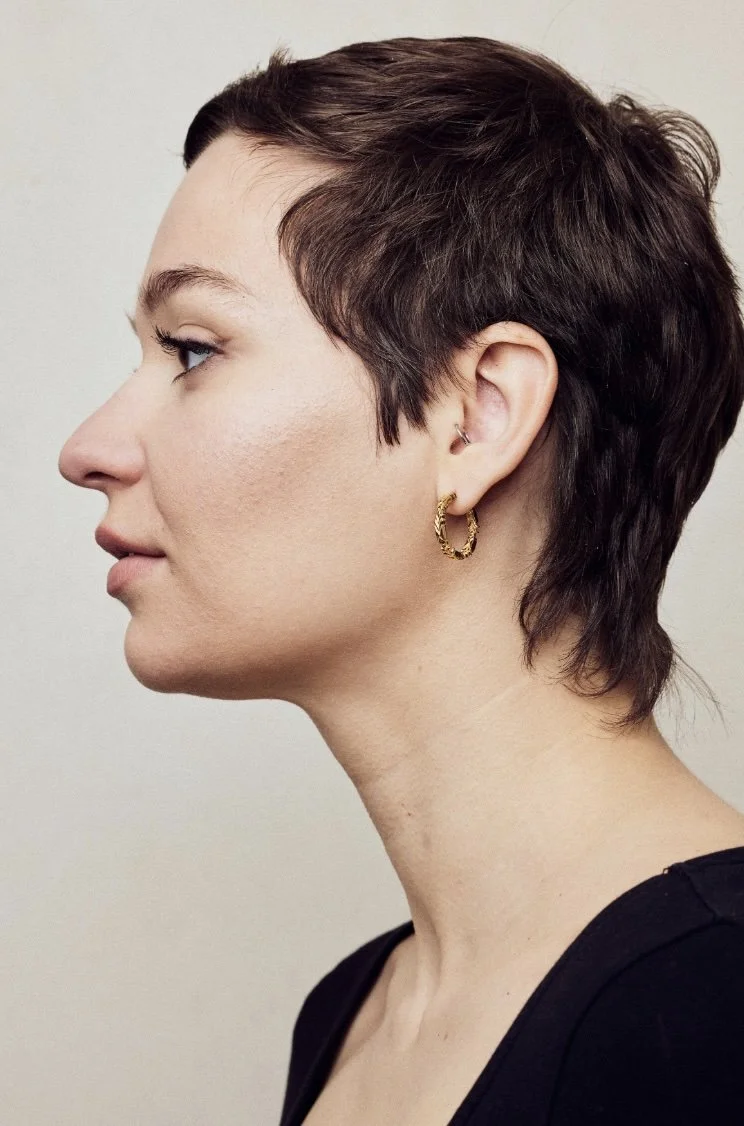 Firework Medium Gold Hoops worn side.jpg