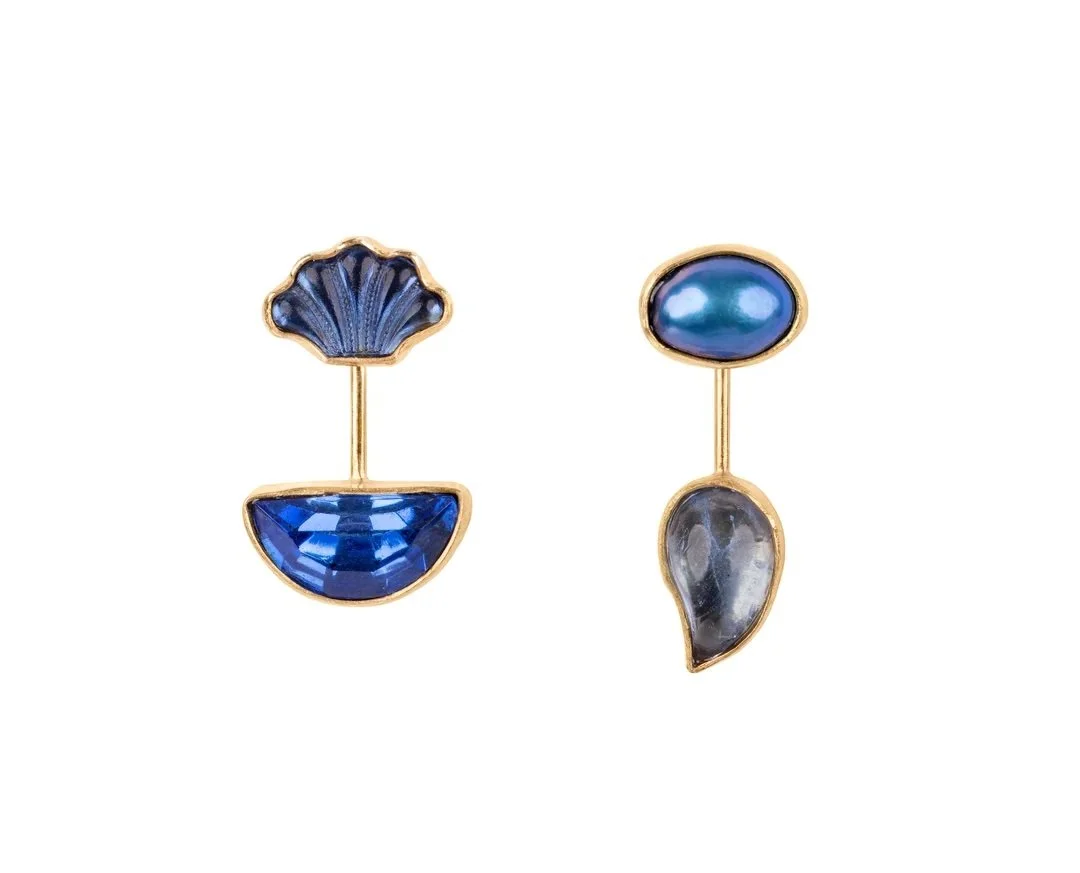 Detachable Drop Earrings in blue