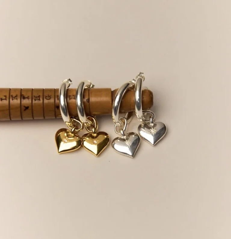 Mixed Metal Heart Hoop Earrings1.jpg