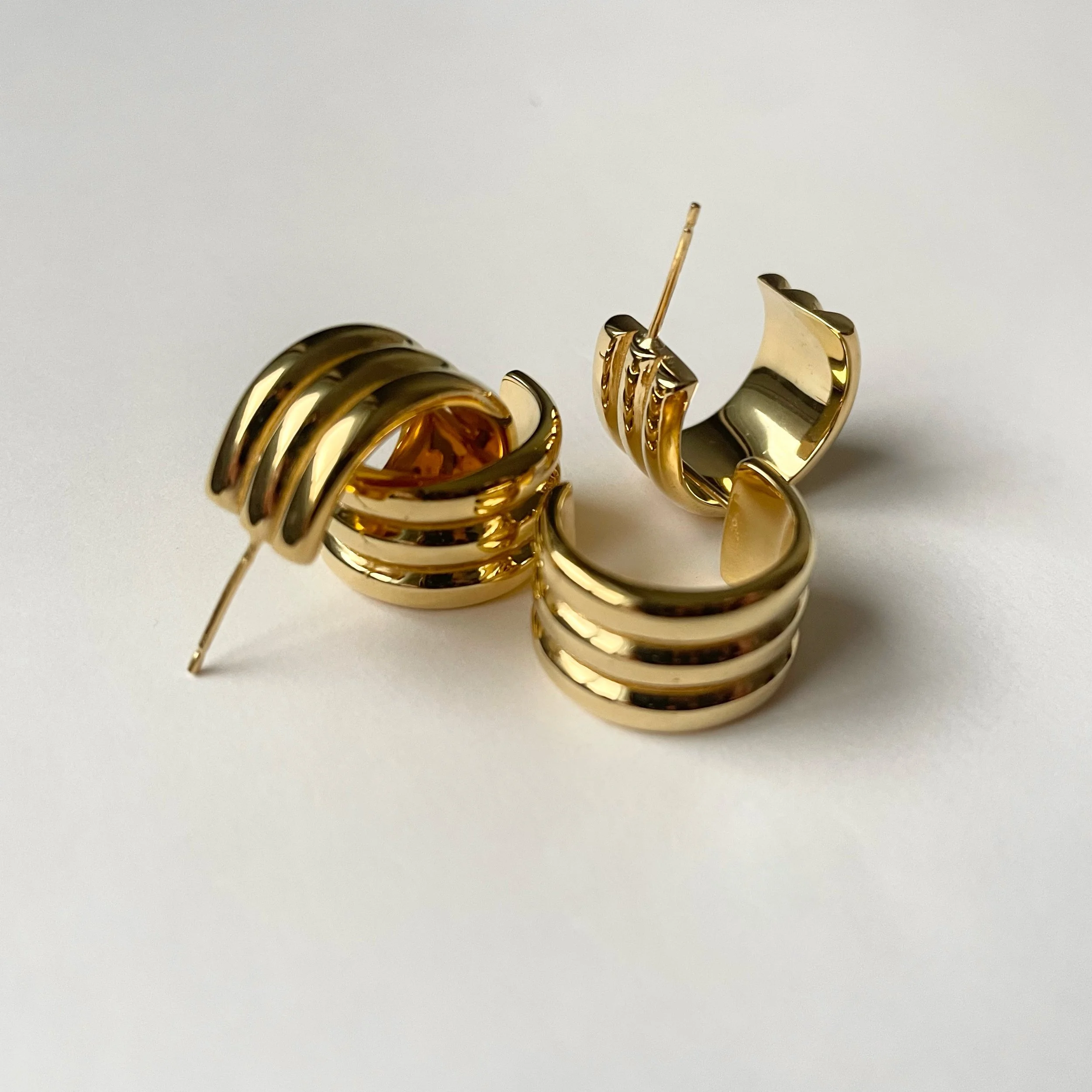 Nefer Sign Egyptian Egyptian Nefer Symbol Hoop Earrings in gold — The Wearer | Londons best ...