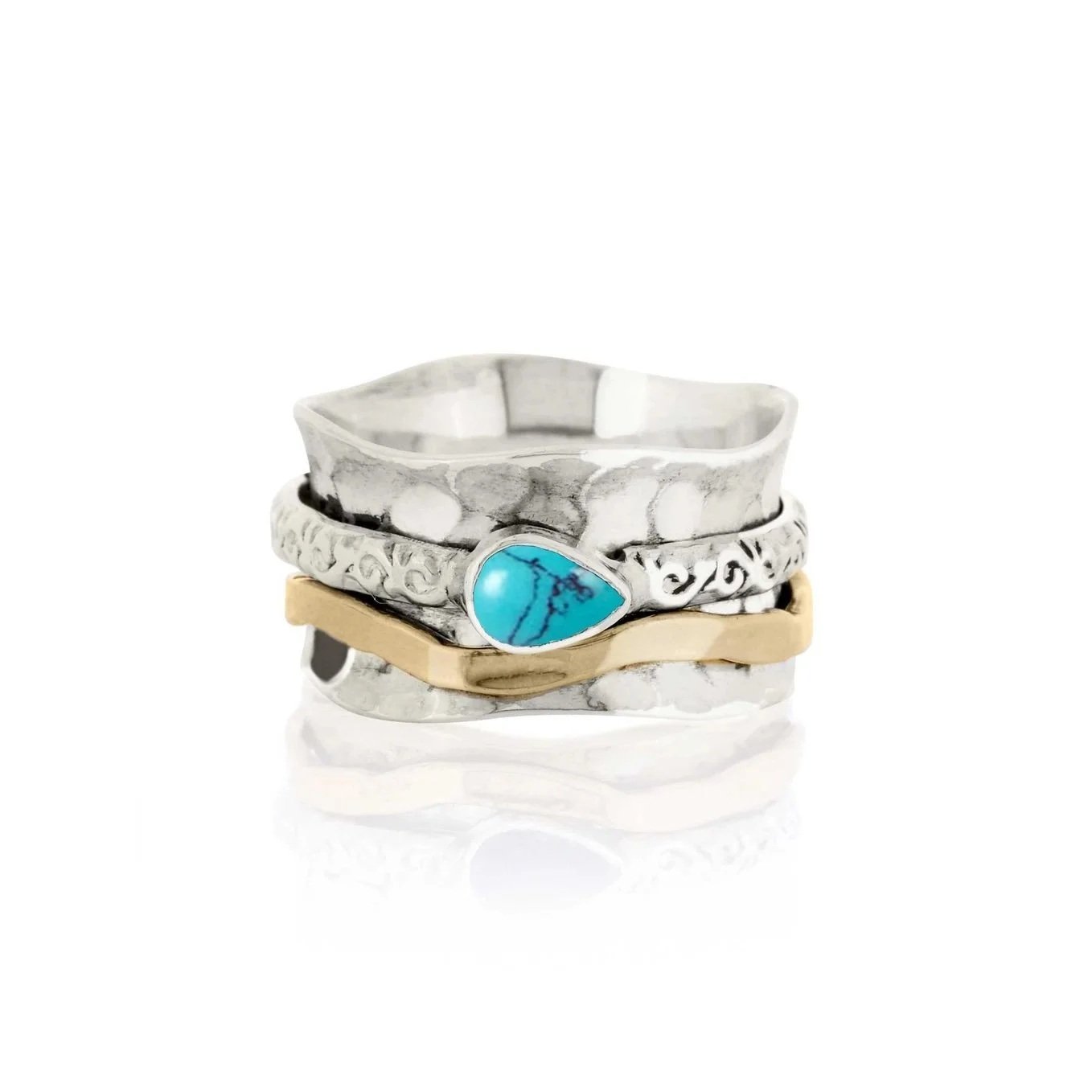 Aura Magic Spinning Ring with Turquoise