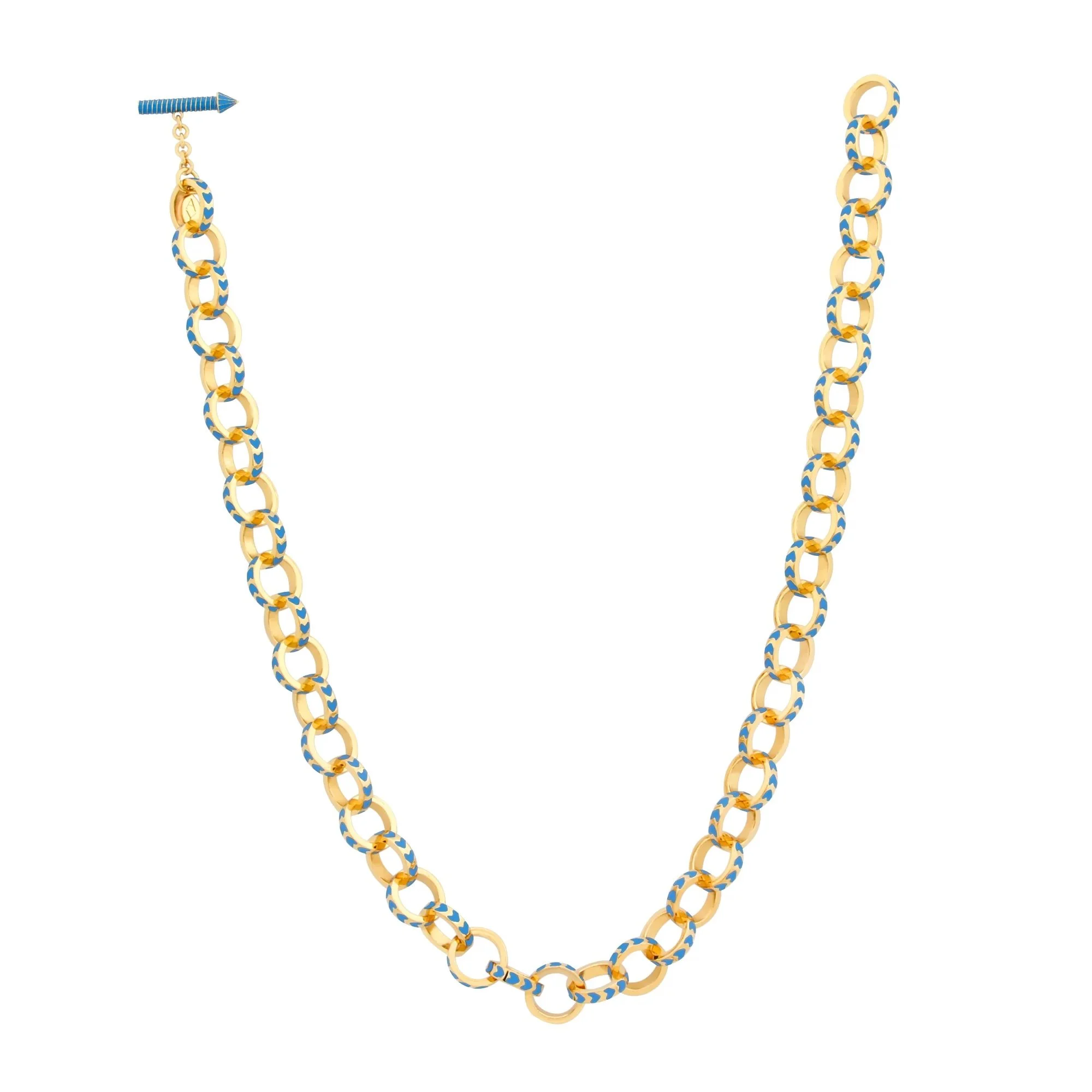 Spark Chain Necklace in blue enamel
