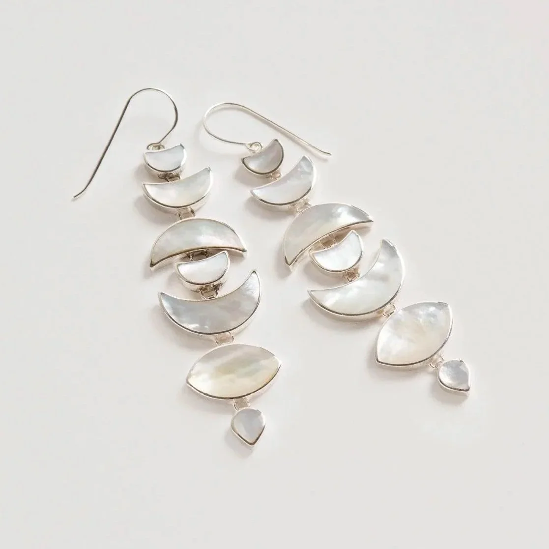 Warrioress Silver Moon Drop Earrings