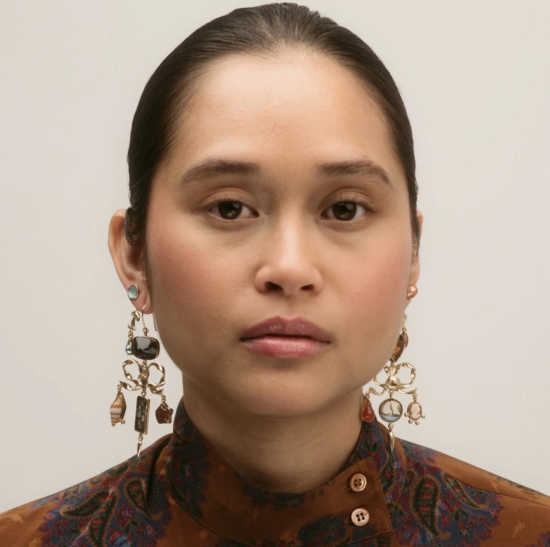 Bow Charm Balance Drop Earrings2.jpg