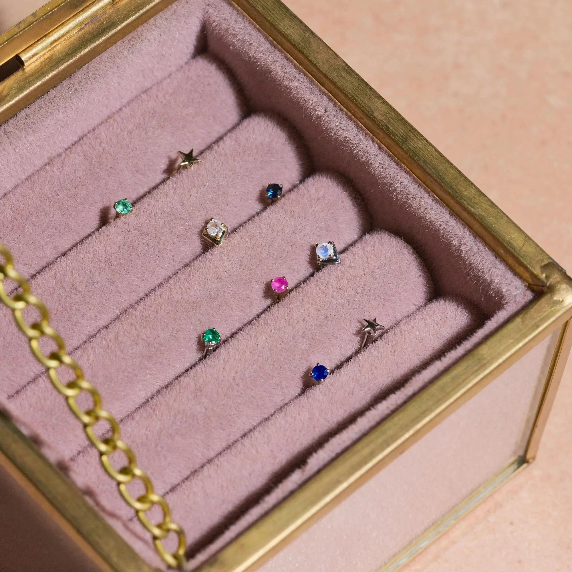 Mini Emerald Solitaire Flat Back Stud Earring.jpeg