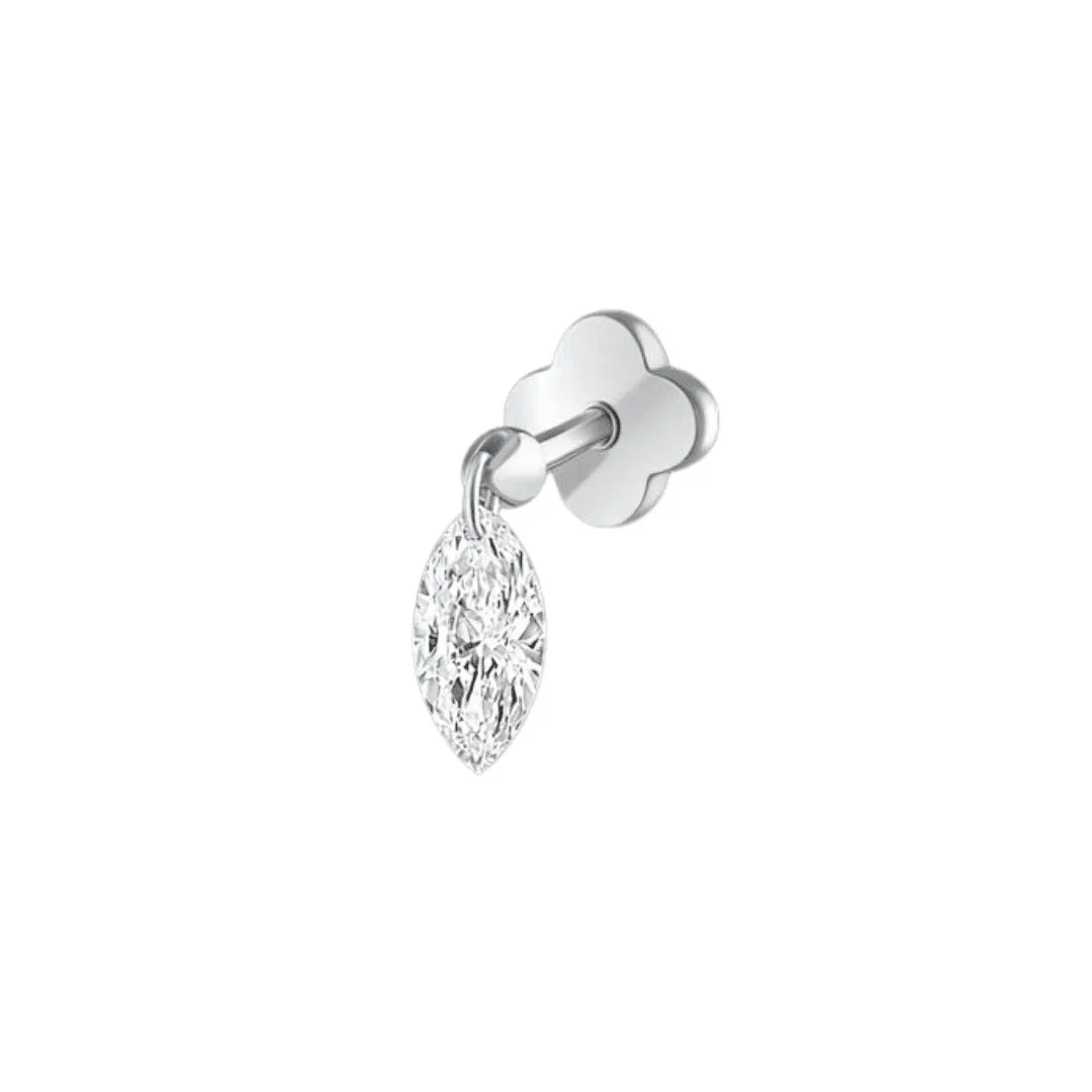 Ice Drip Flat Back Stud Silver