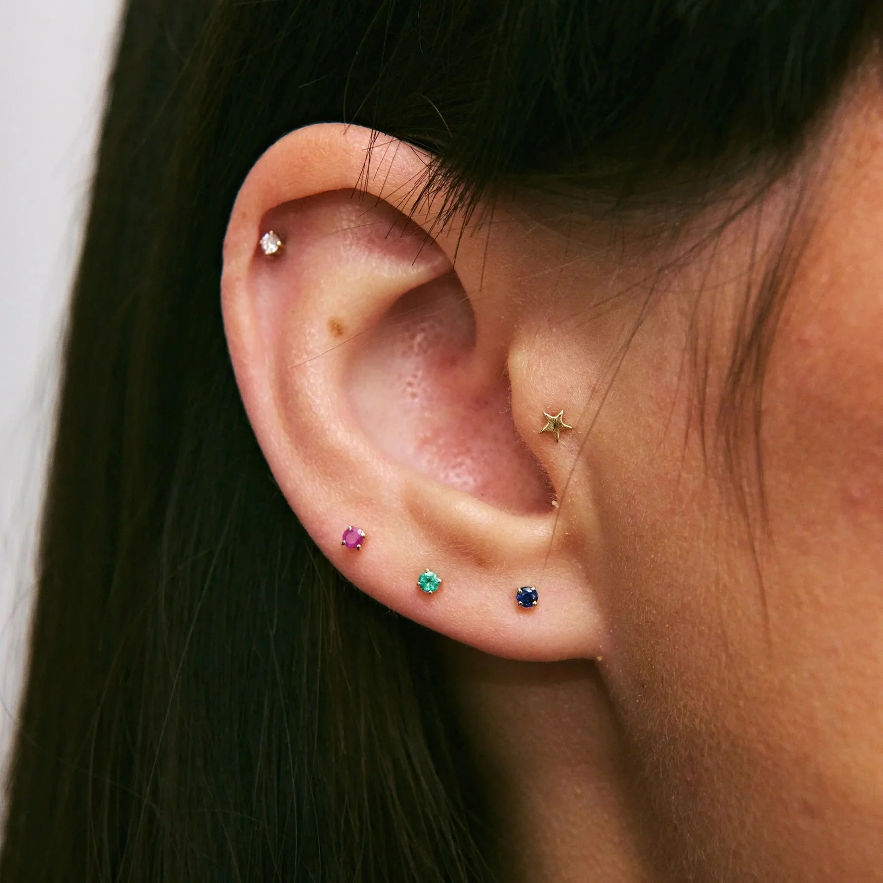 Mini Ruby Solitaire Flat Back Stud Earring3.jpeg