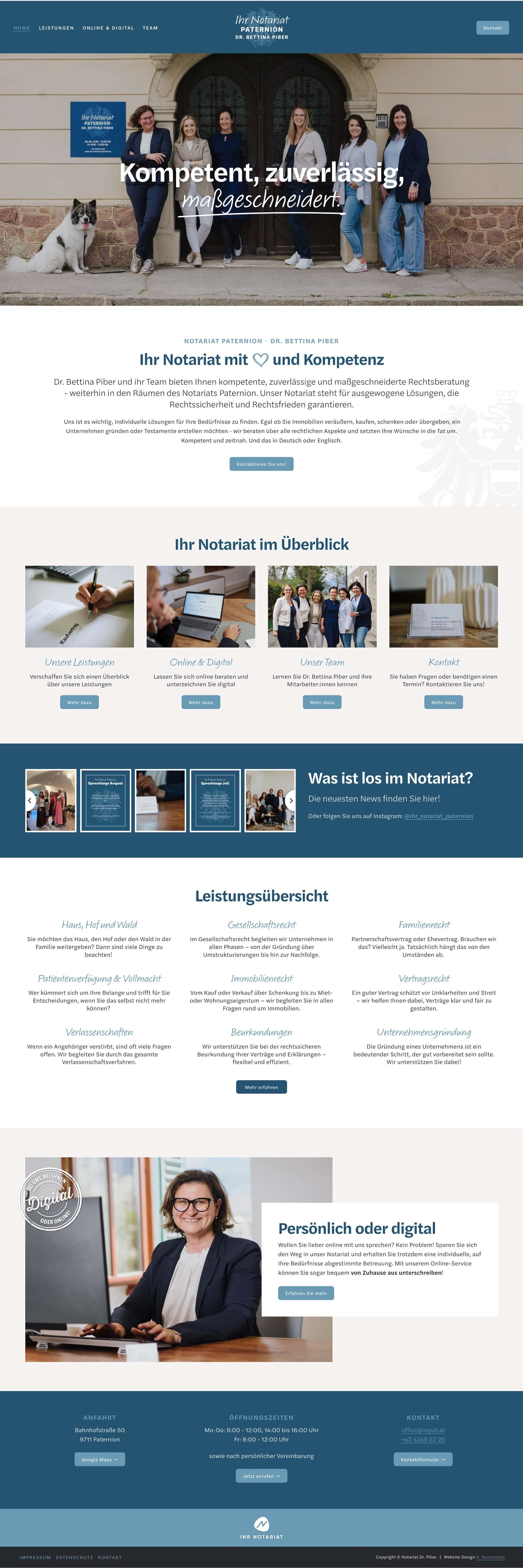 Homepage für Notar