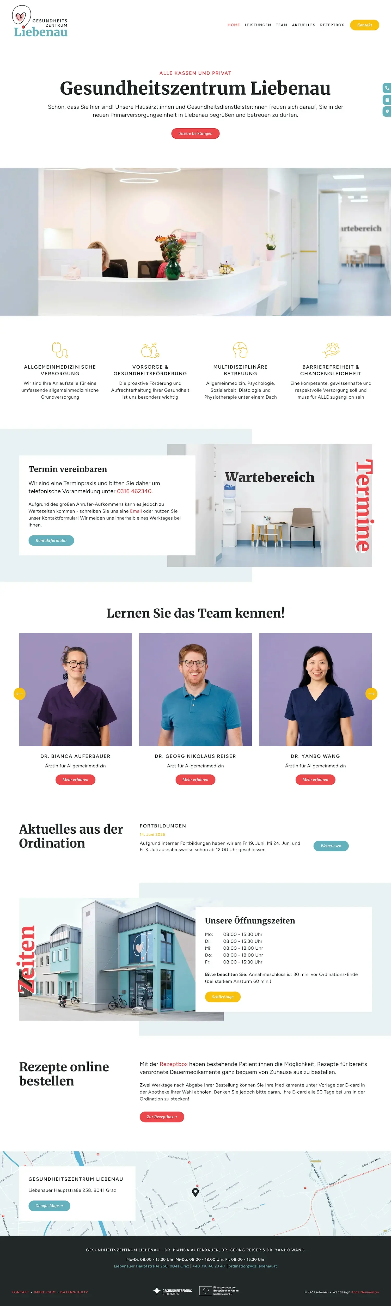 Homepage für Gesundheitszentrum