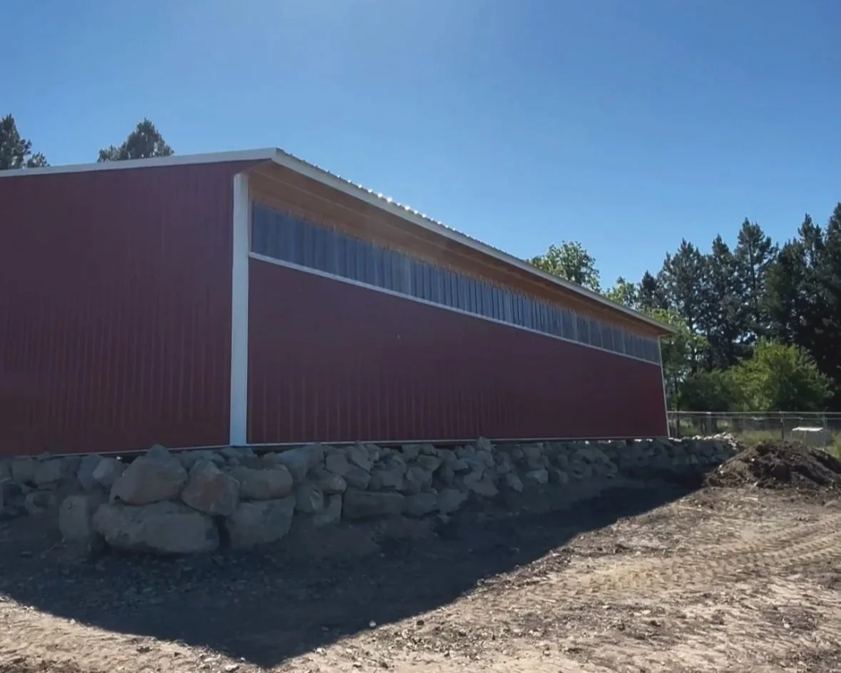 Covered Arena With Retaining Wall