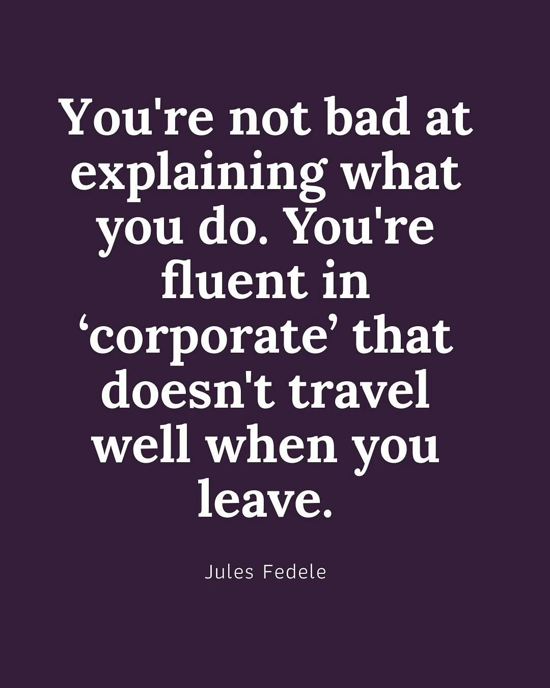 Nobody warns you about this part.

You leave corporate expecting the hard part to be practical. The salary stopping. The calendar emptying.

You don&rsquo;t expect to lose the story of who you are.

Save this if you&rsquo;ve felt it. Send it to someo