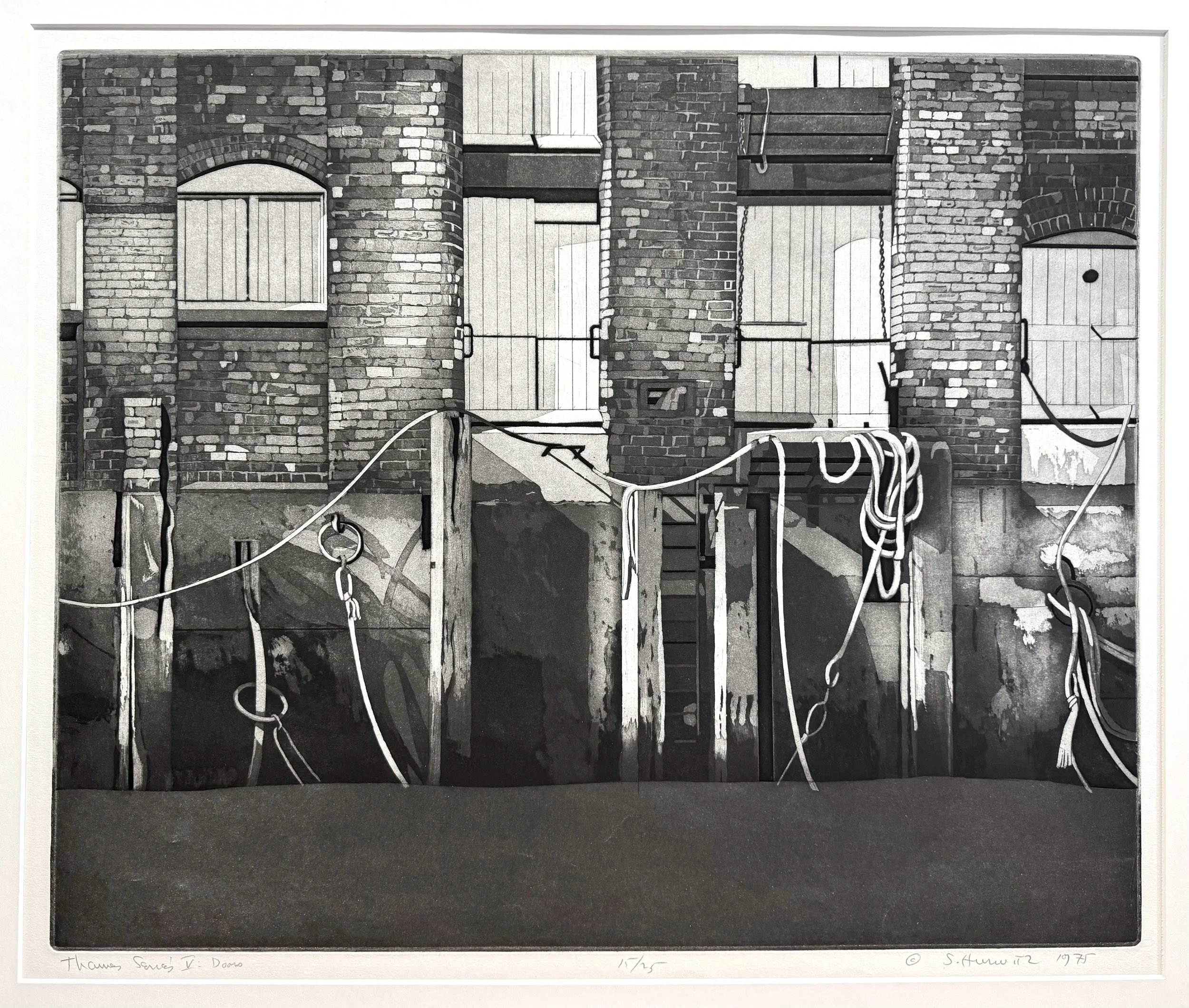 Thames Series V, Doors, black-and-white aquatint etching, plate mark, 20 x 24 inches. $1000