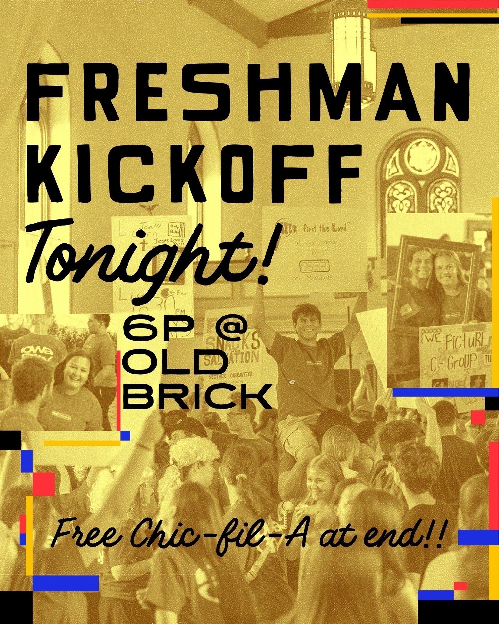 FRESHMAN KICKOFF TONIGHT!!!! @ Old Brick downtown. Come to hear from the Word, meet other freshmen, and get the chance to join a connection group! Plus, I hear there's food at the end 🤭 🐤 See you there!! #welovefreshmen #gohawks