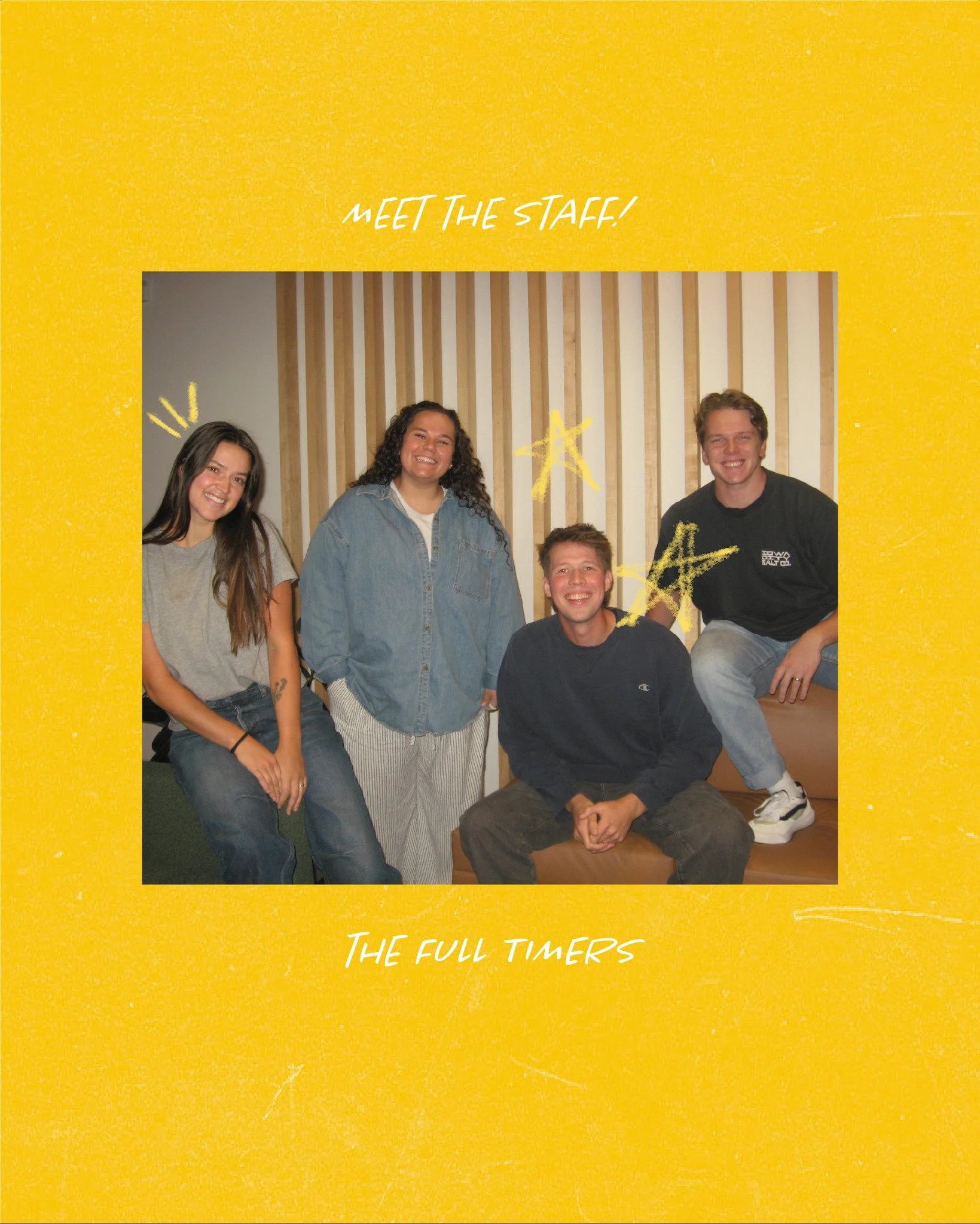 Ayooooo swipe to meet our full time staff!! ➡➡➡

They're fun. Fab. They love college students. Some of them grew tomatoes this summer. Another fun fact: they all live on west side except for one... This Salt maybe talk to them and try to find out who