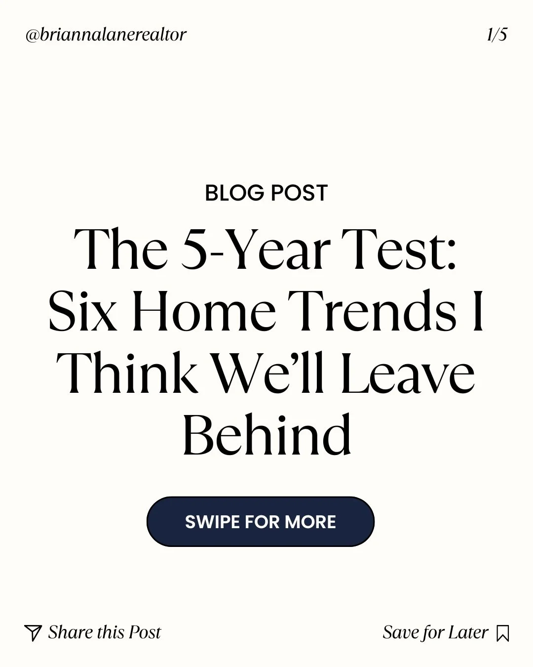 Are these home trends timeless&mdash;or are we going to look back in five years and wonder what we were thinking? 👀🏡

In my new blog post I&rsquo;m sharing a few of the trends I think may eventually feel dated. The list includes waterfall counterto