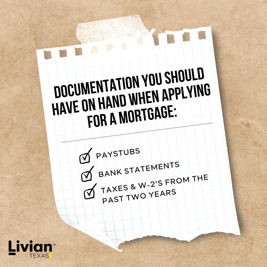 One of the first steps in the homeownership journey is often applying for a mortgage and getting pre-approved! When applying for a mortgage, having the right documentation ready is essential. Here are some key documents to gather beforehand:

1️⃣ Pay