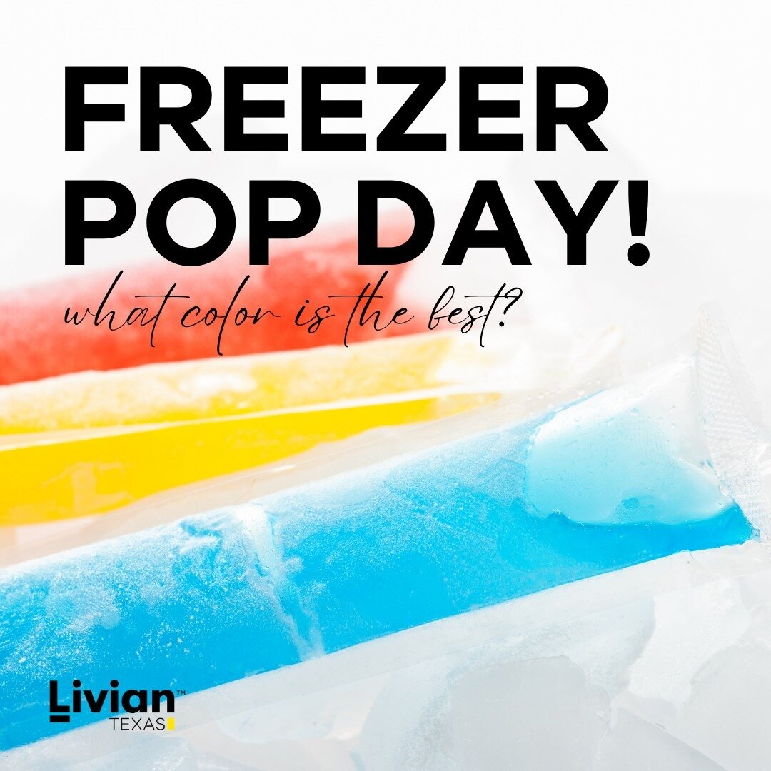 🍦 It's National Freezer Pop Day! 🎉🌞

Celebrate the summer heat with a refreshing treat! What color Freezer Pop is your favorite? 
#FreezerPopDay #LivianTexas #LoveHowYouLive