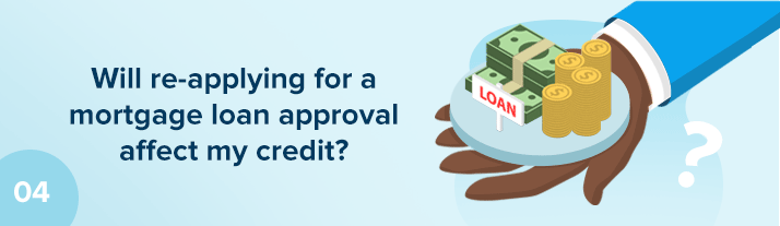 Hand holding a loan and cash: does re-applying for a mortgage approval affect your credit