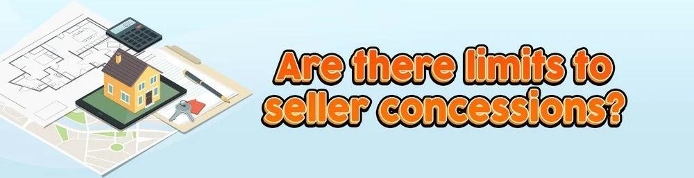 Are there limits to seller concessions banner with a house and calculator