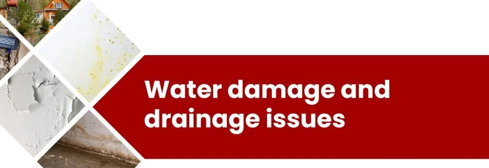 Water damage and poor drainage found during a home inspection