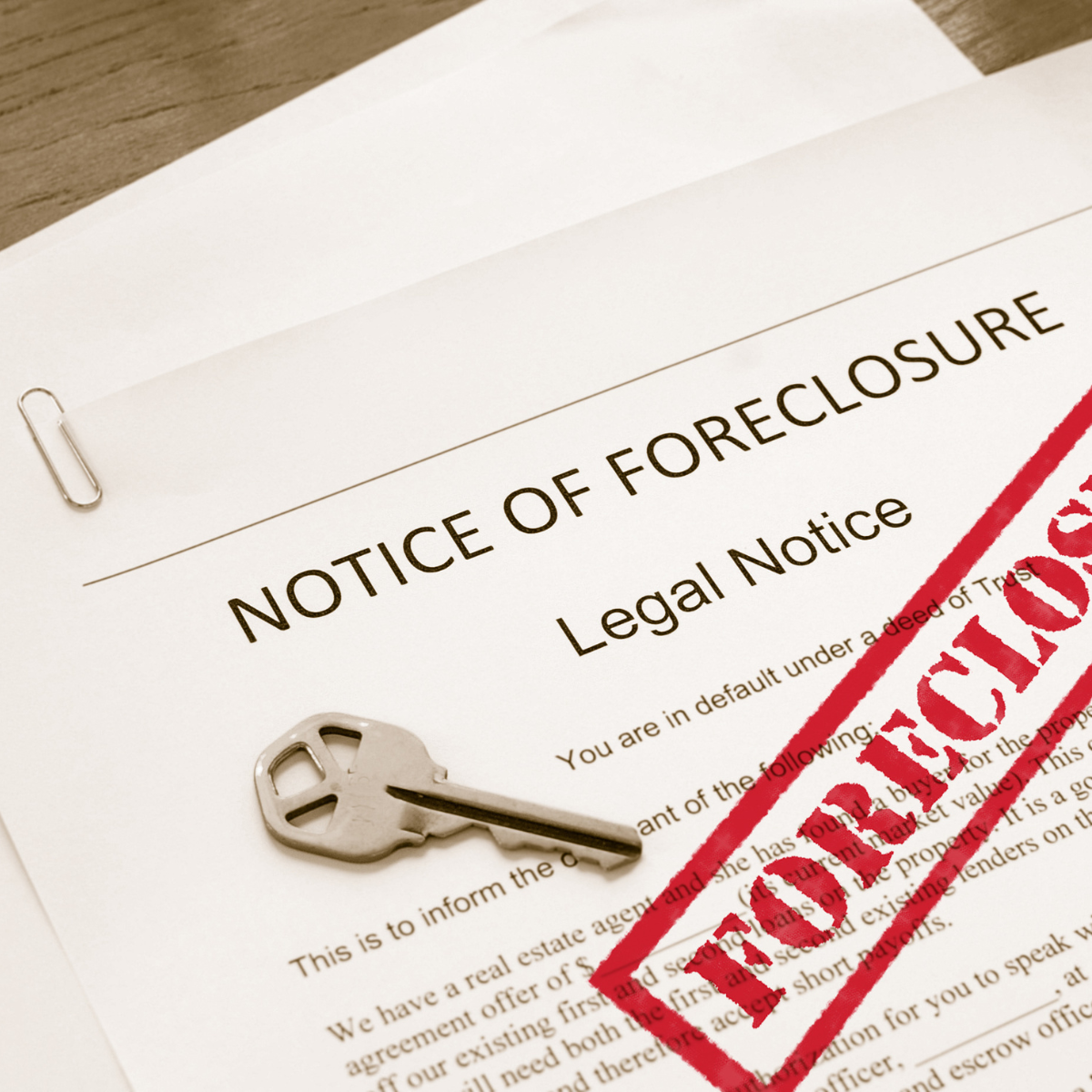 Notice of foreclosure with house keys: how foreclosure affects credit and future mortgage approval