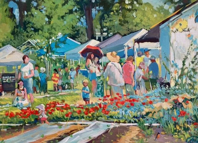 Bearthday Celebration at Raleigh City Farm 12 x 16 acrylic