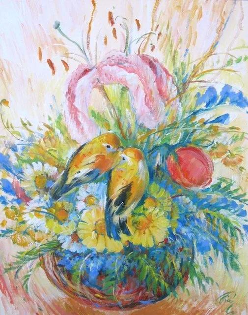 Happy Valentines Bouquet 11x14 acrylic