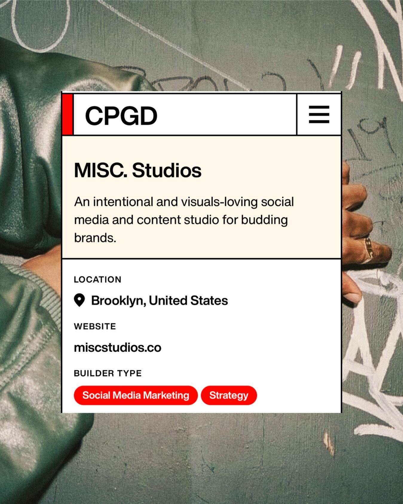 thanks for adding us @cpgd.xyz 💫🫶🏽

now booking new clients and projects &mdash; connect with us!