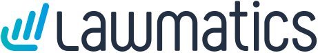 Lawmatic logo featuring a stylized blue hand and the word 'Lawmatic' in dark blue.