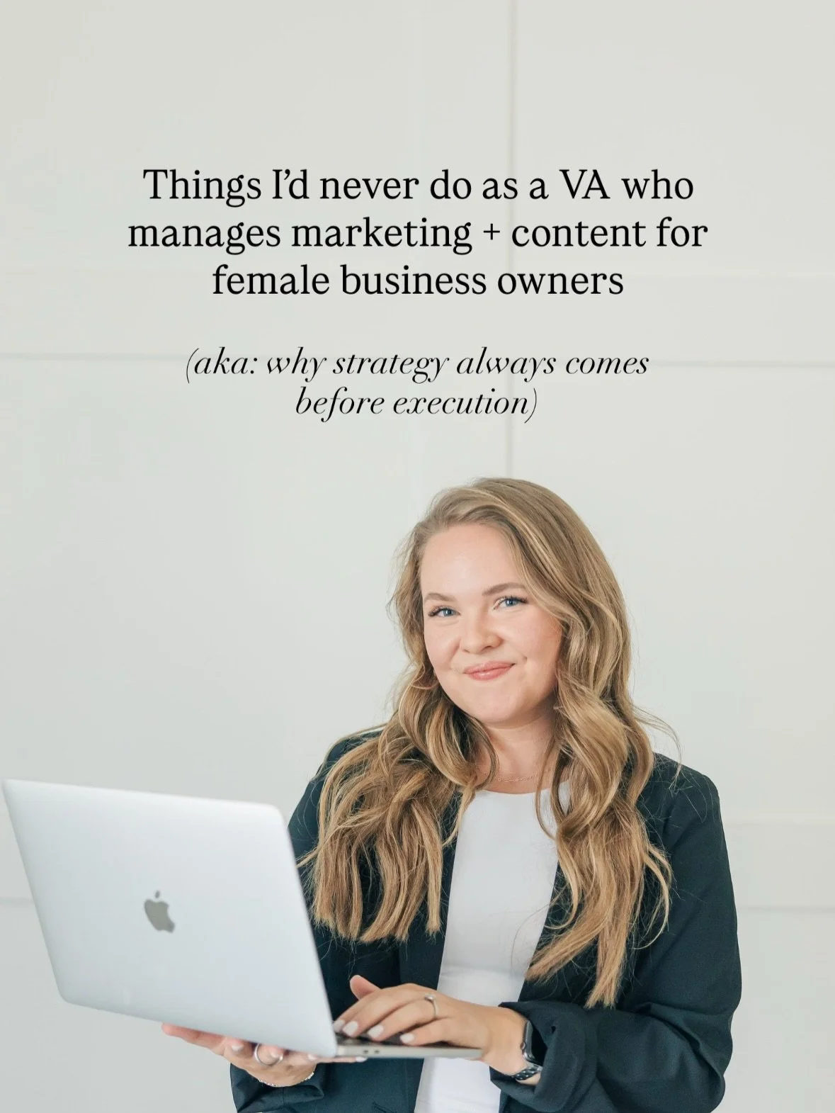 I don&rsquo;t believe in posting, pinning, blogging, or emailing just to &ldquo;check a box.&rdquo;
 Everything I support is done with intention, clarity, and a purpose behind it.

My clients don&rsquo;t come to me for quick fixes, they come for stra