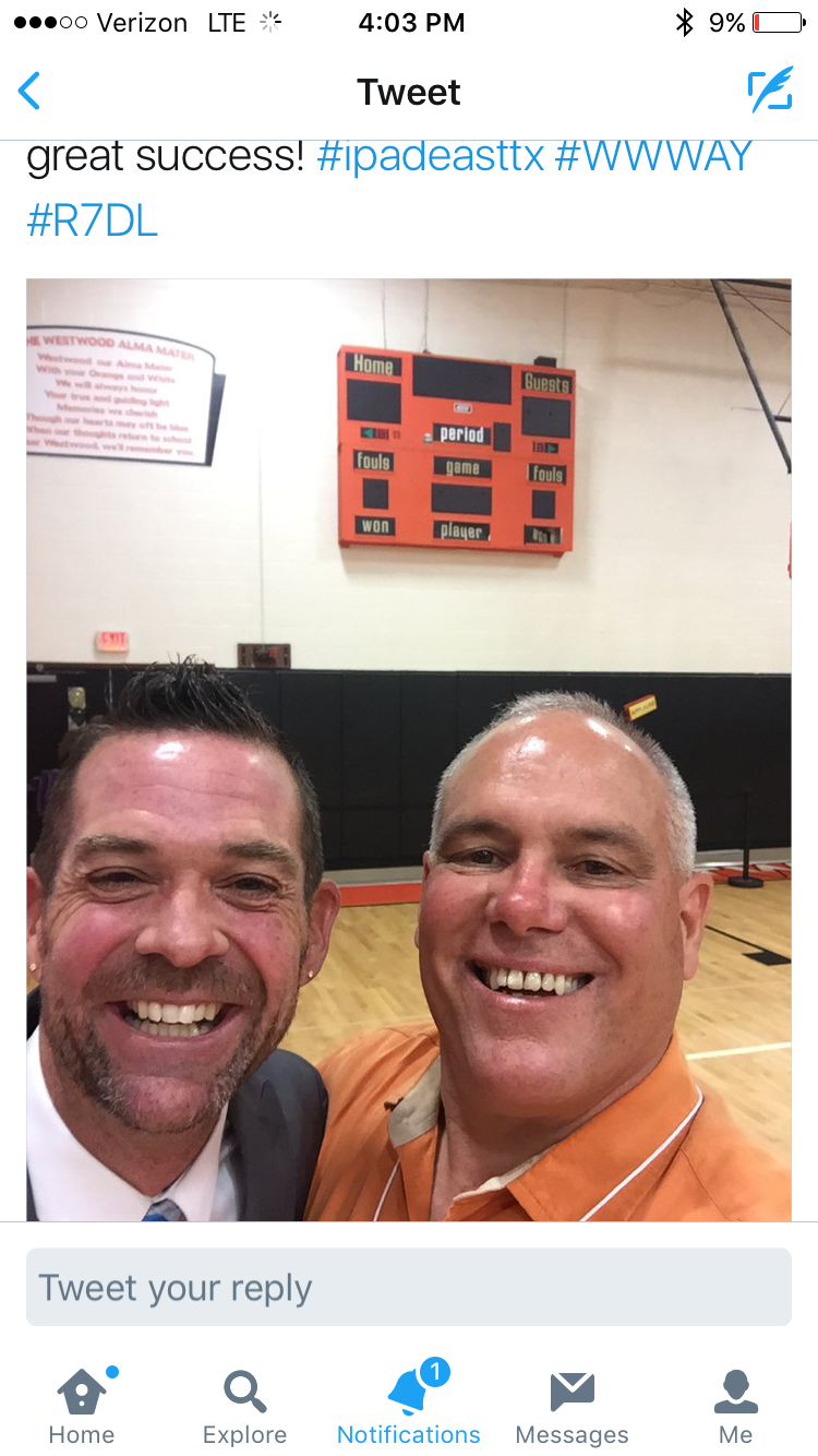 iPadPalooza, TX - Tweet with Wade Stanford (Supt, Westwood ISD) - 