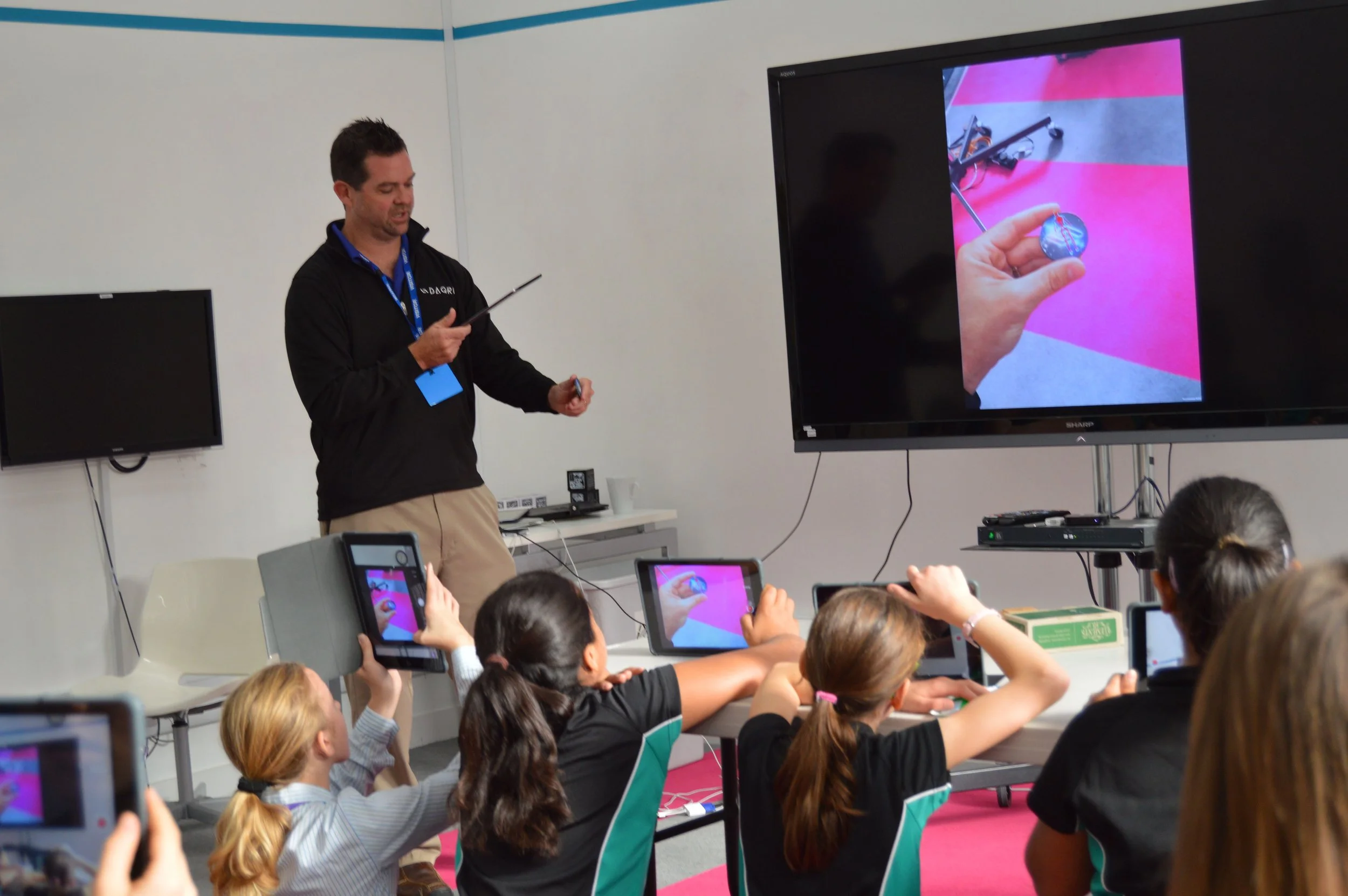 Cambridge, England - Sharing AR (Augmented Reality) with 7th grade students.