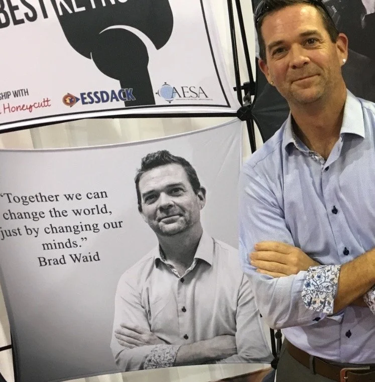 Brad saw this sign and realized he was wearing the same shirt