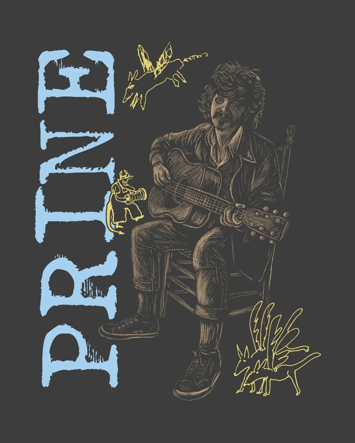A few shirt designs for John Prine 🐕