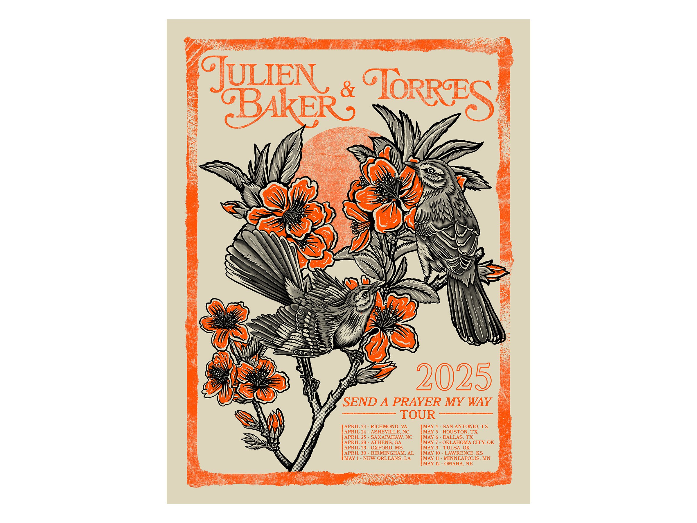 Julien Baker & Torres - Send A Prayer My Way Tour Poster 2025