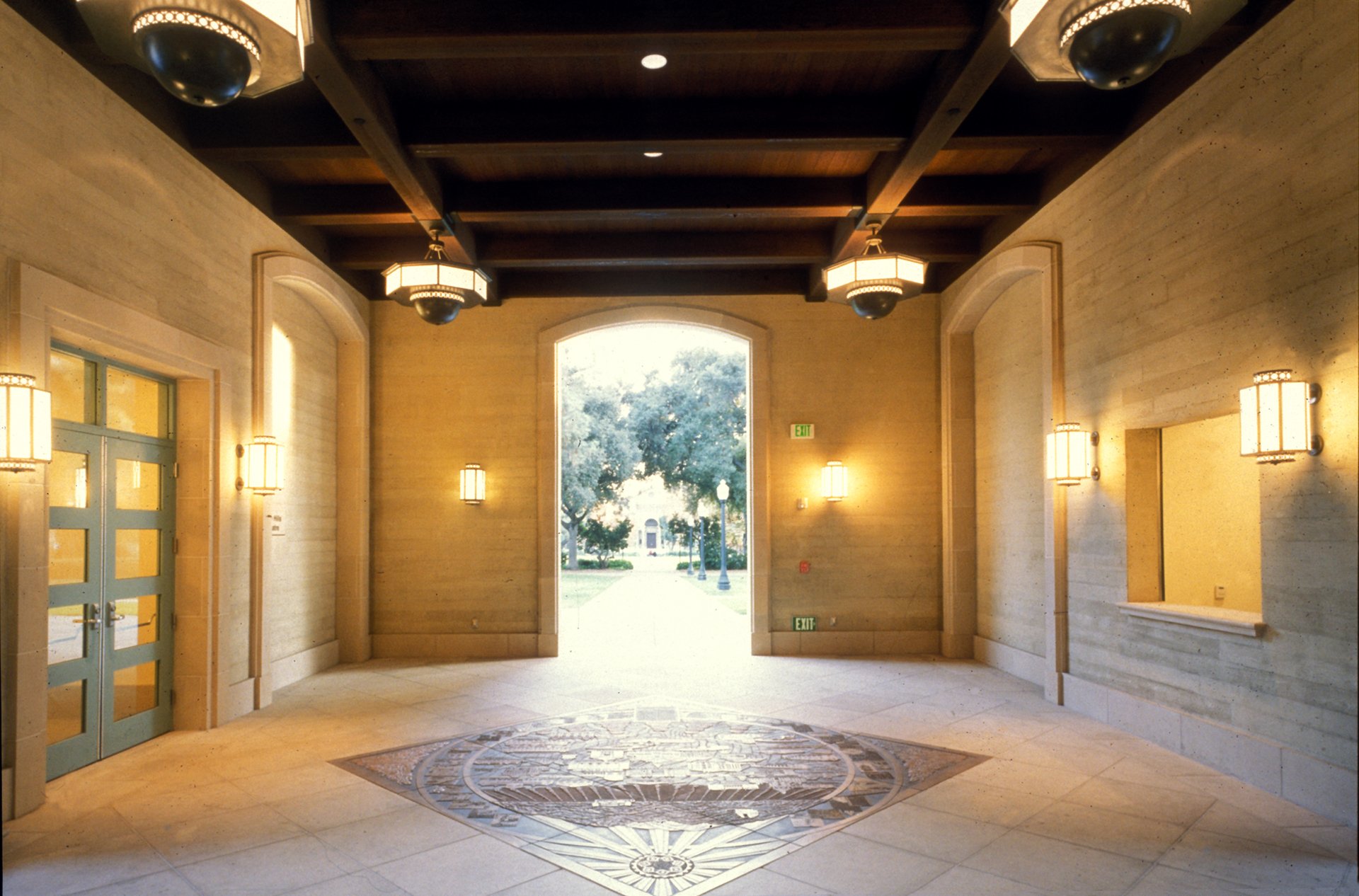 Pomona, California
For a Robert A.M. Stern designed student center at Pomona College, we created a visual history of the architectural landmarks of Southern California.