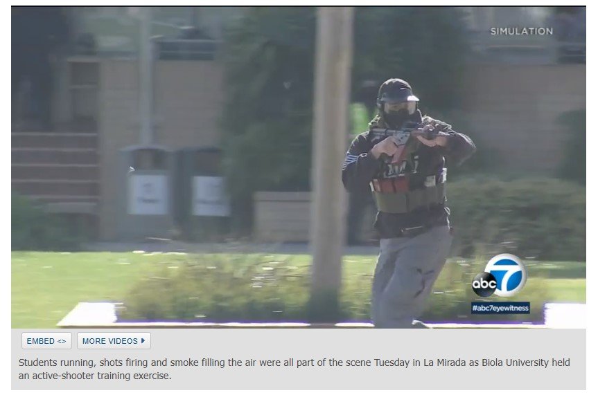 Active-shooter drill at Biola University helps prepare students, and officers for emergency