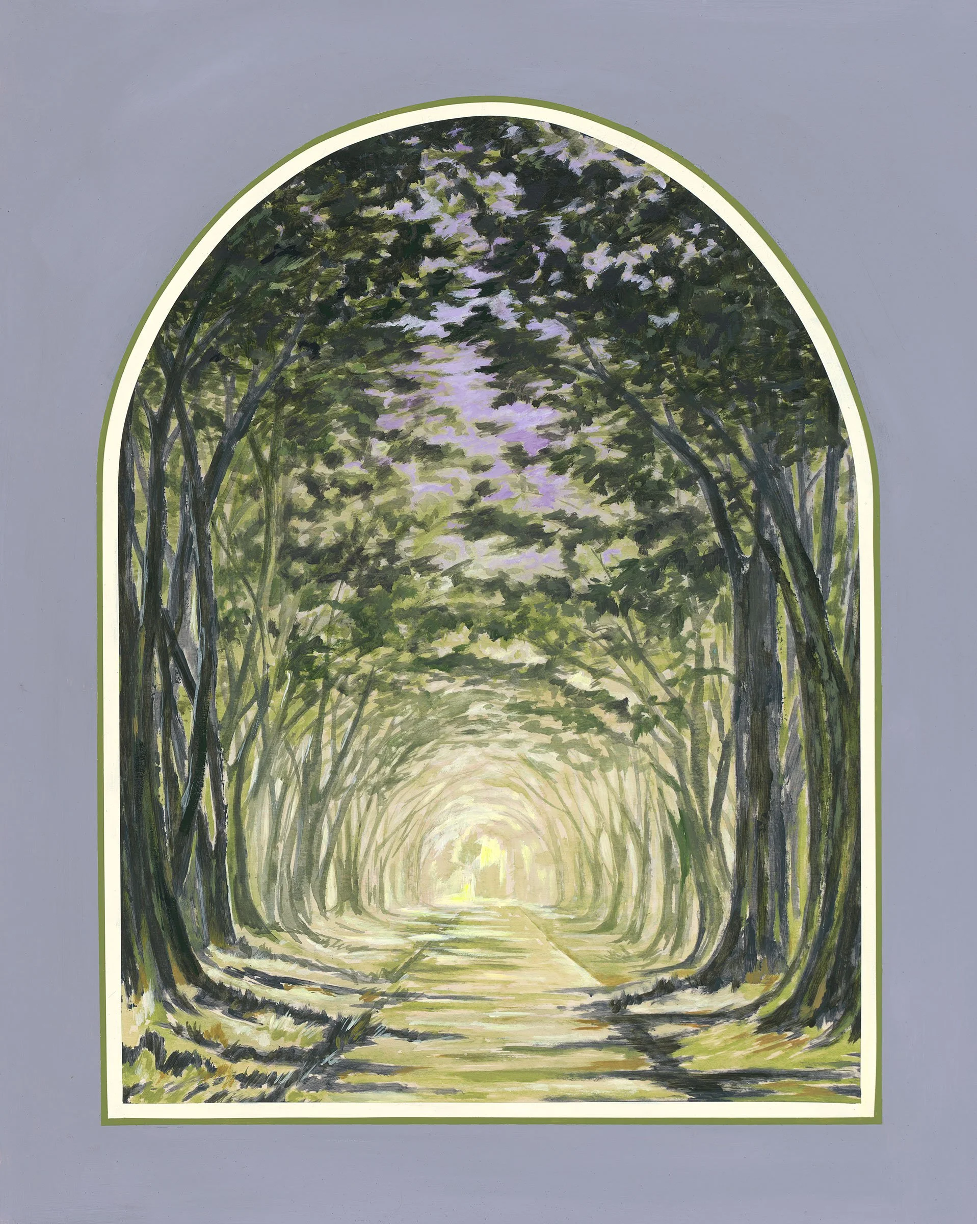 "Where Trees Touch Sky", oil, acrylic, gouache, and pastel on wood panel, 20"x16”. SOLD