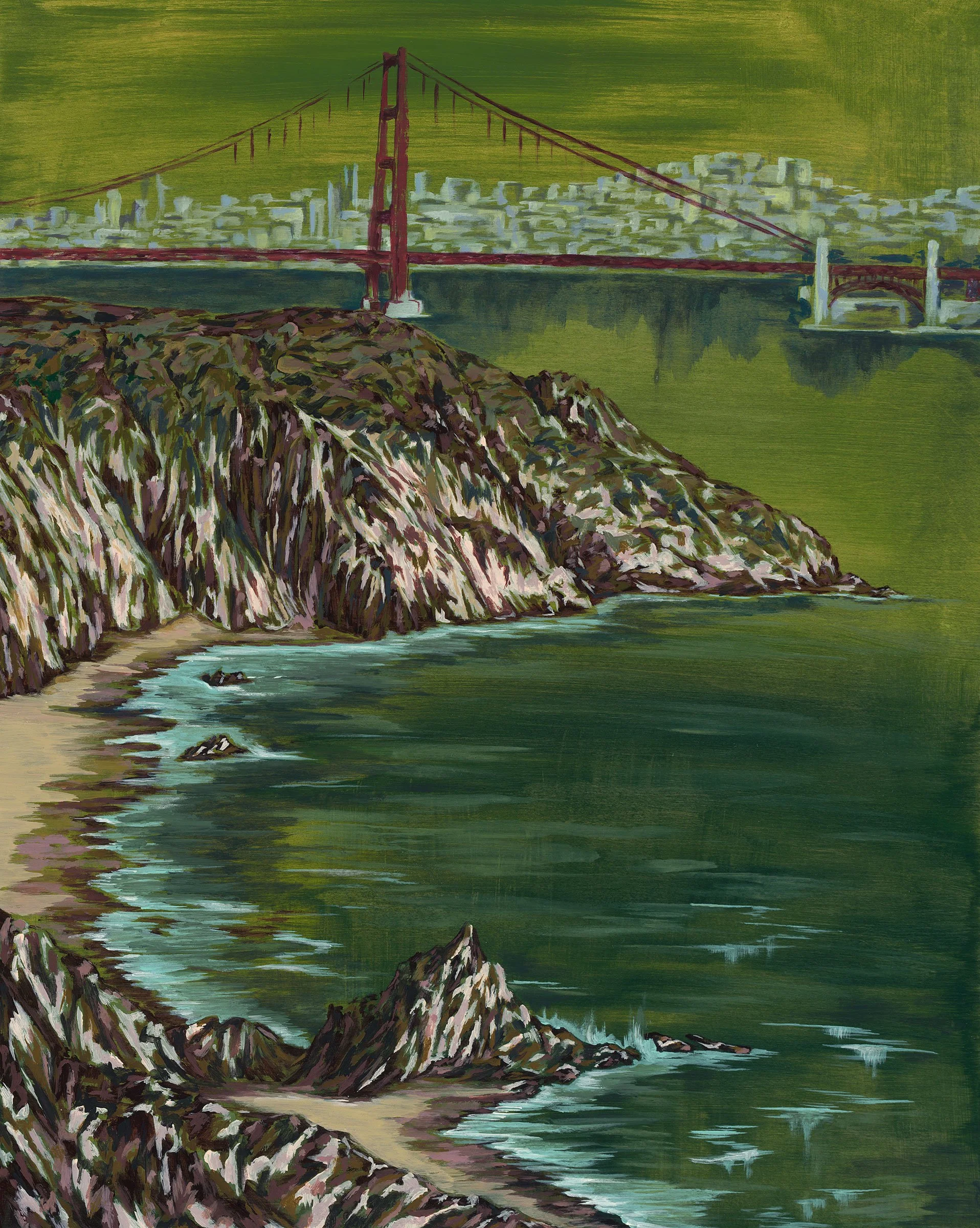 "Fog & Foundry", oil, acrylic, gouache, and pastel on wood panel, 20"x16”. SOLD