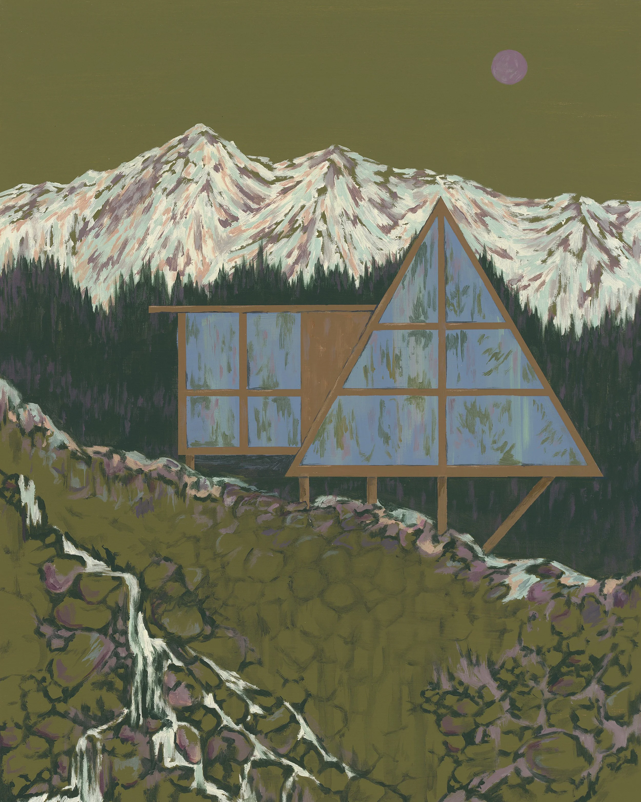 "Cabin Fever Dream", acrylic on canvas, 20" x 16"