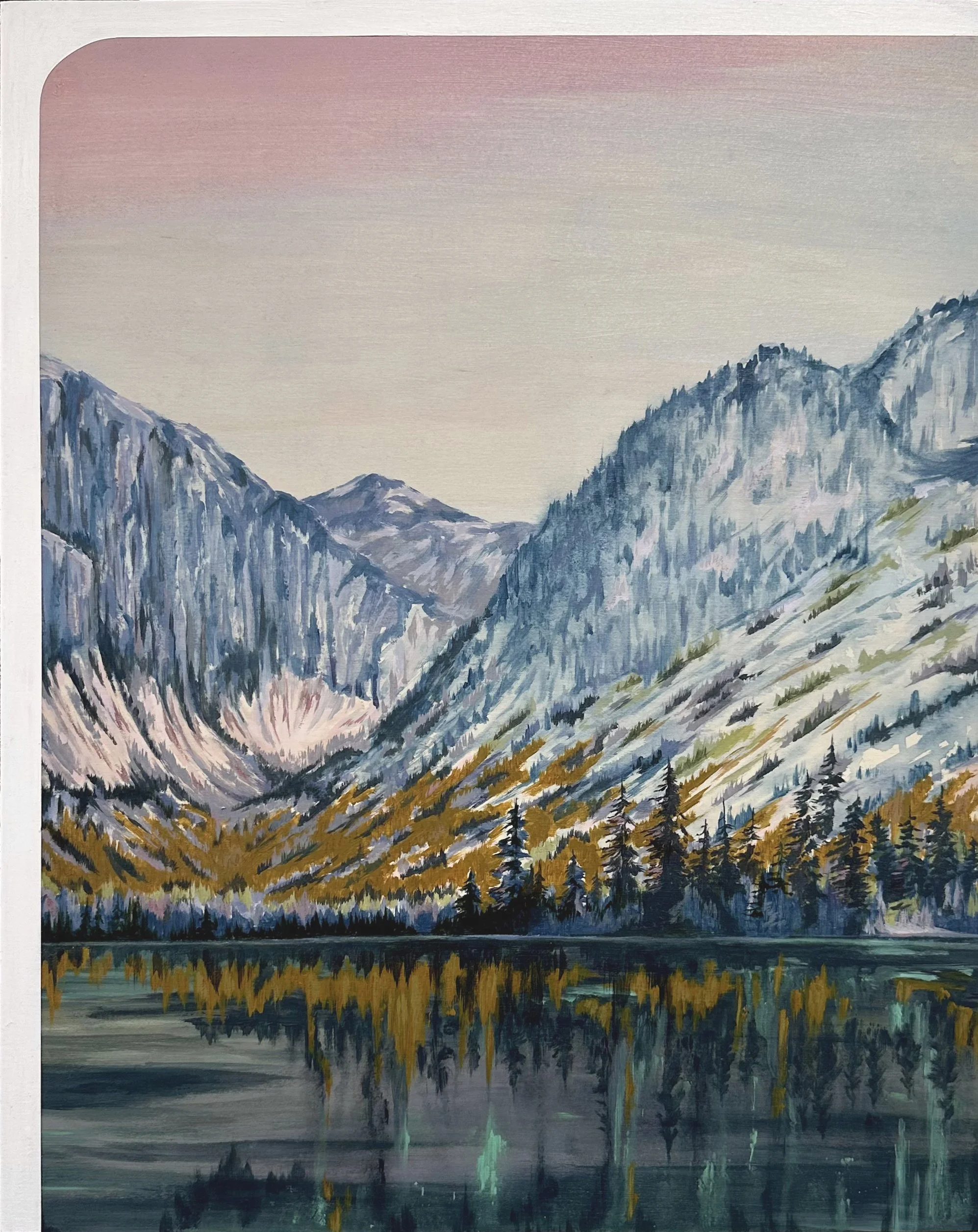 "Golden Shift", oil, acrylic, gouache, and pastel on wood panel,   20"x16". SOLD