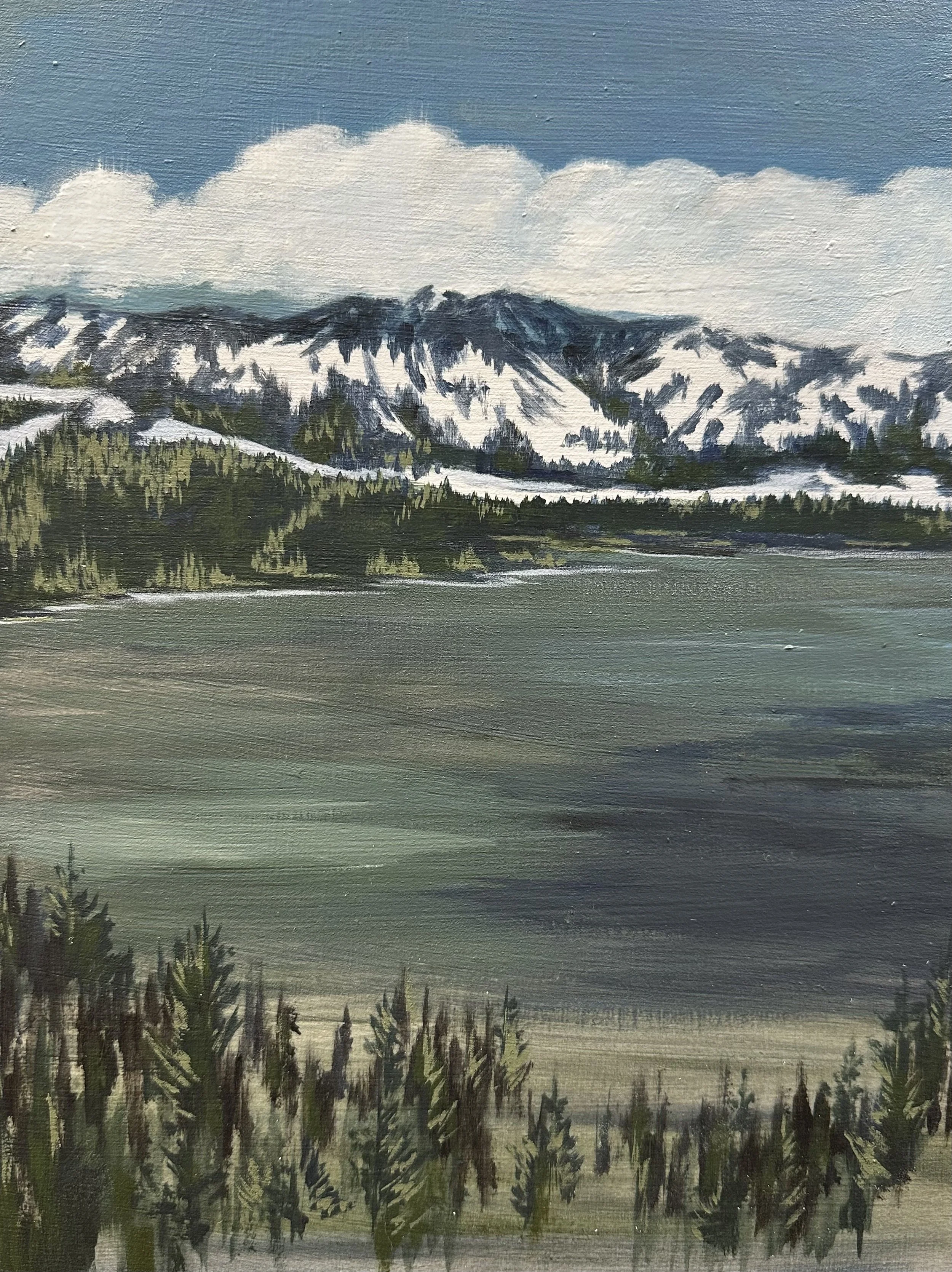 “Keep the Lake Tahoe Hue”, acrylic on wood panel, 12"x9". SOLD