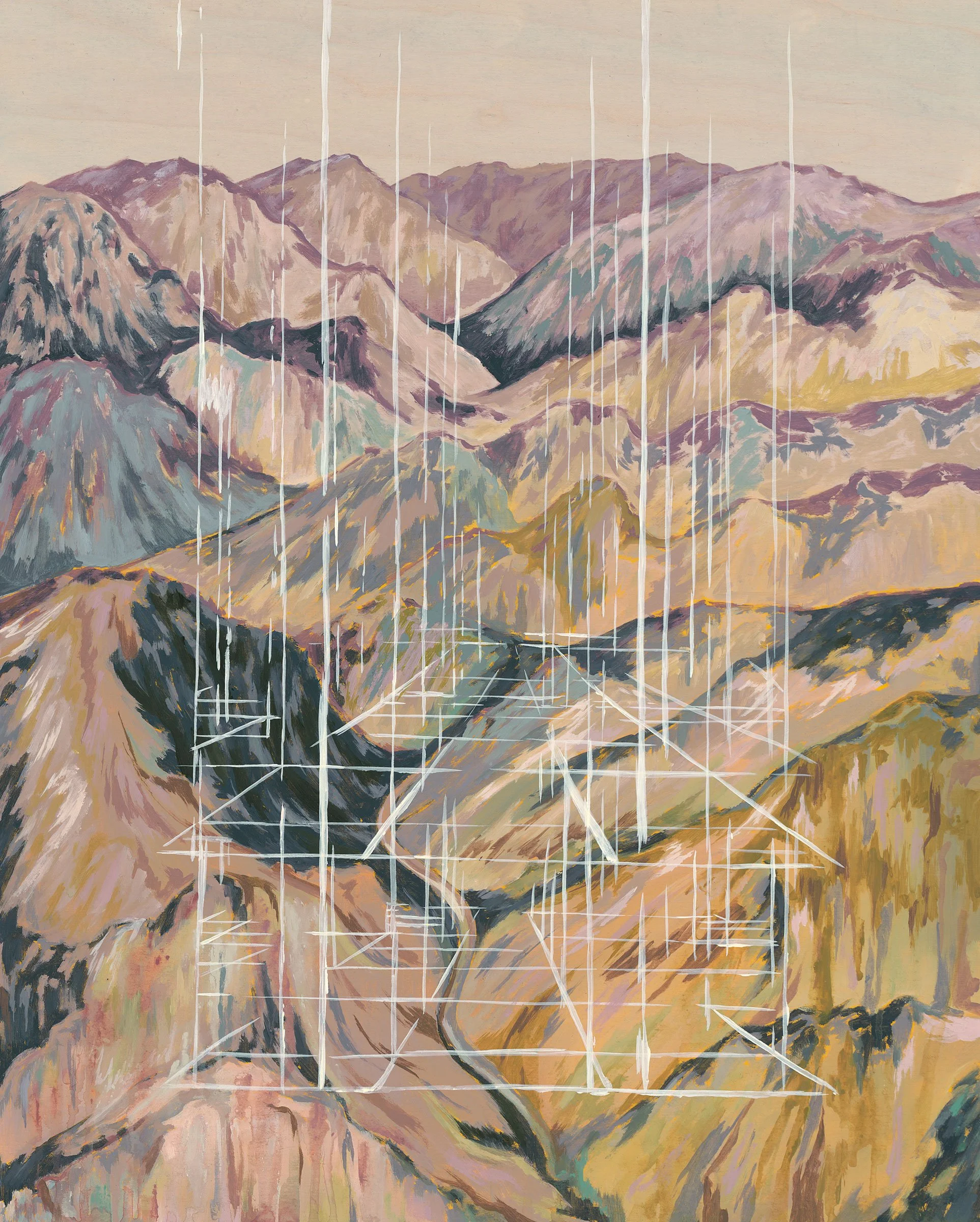 "Dust and Dye", oil, acrylic, gouache, and pastel on wood panel, 20"x16”. SOLD