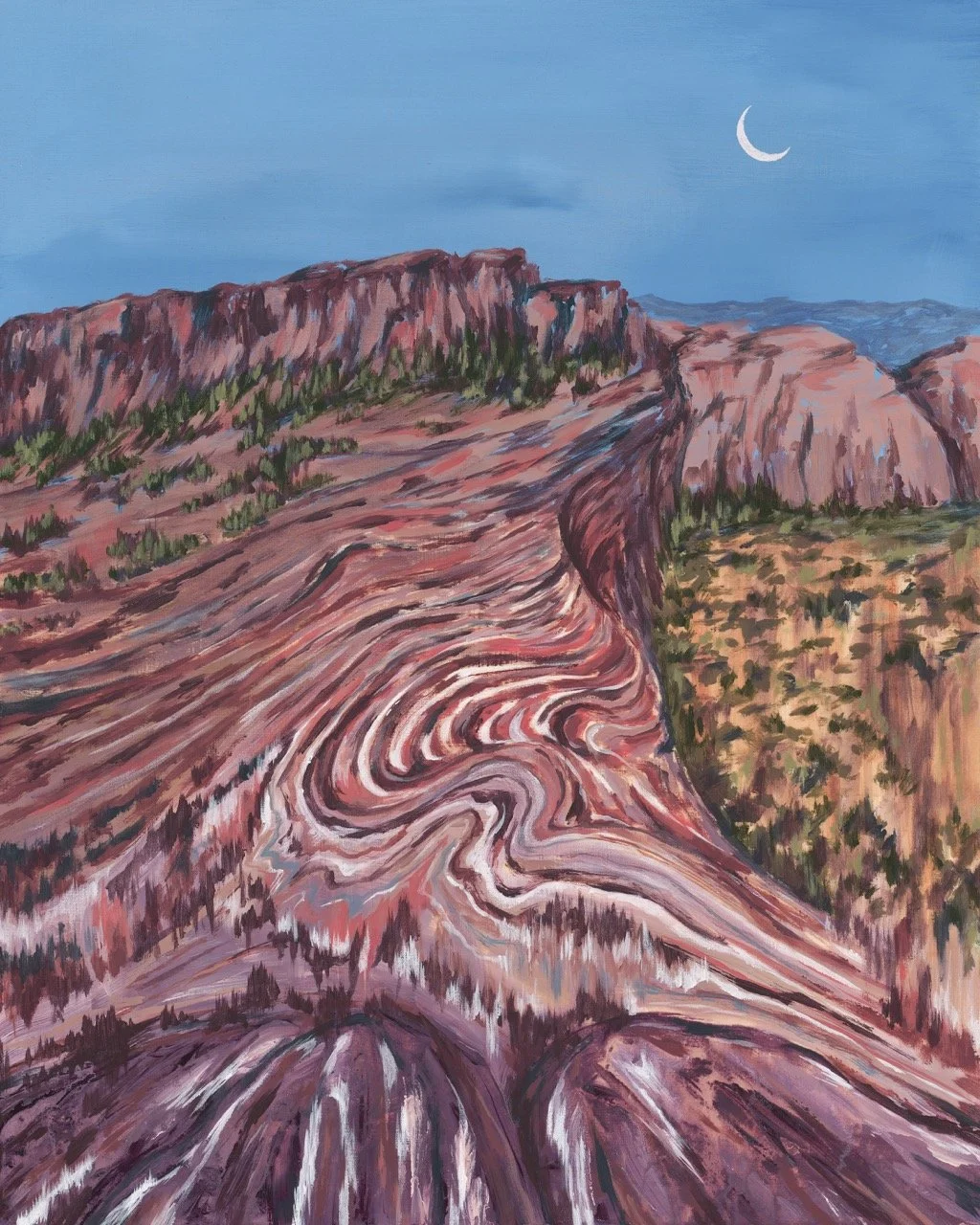 “Wave of Origins”, acrylic on wood panel, 20"x16"