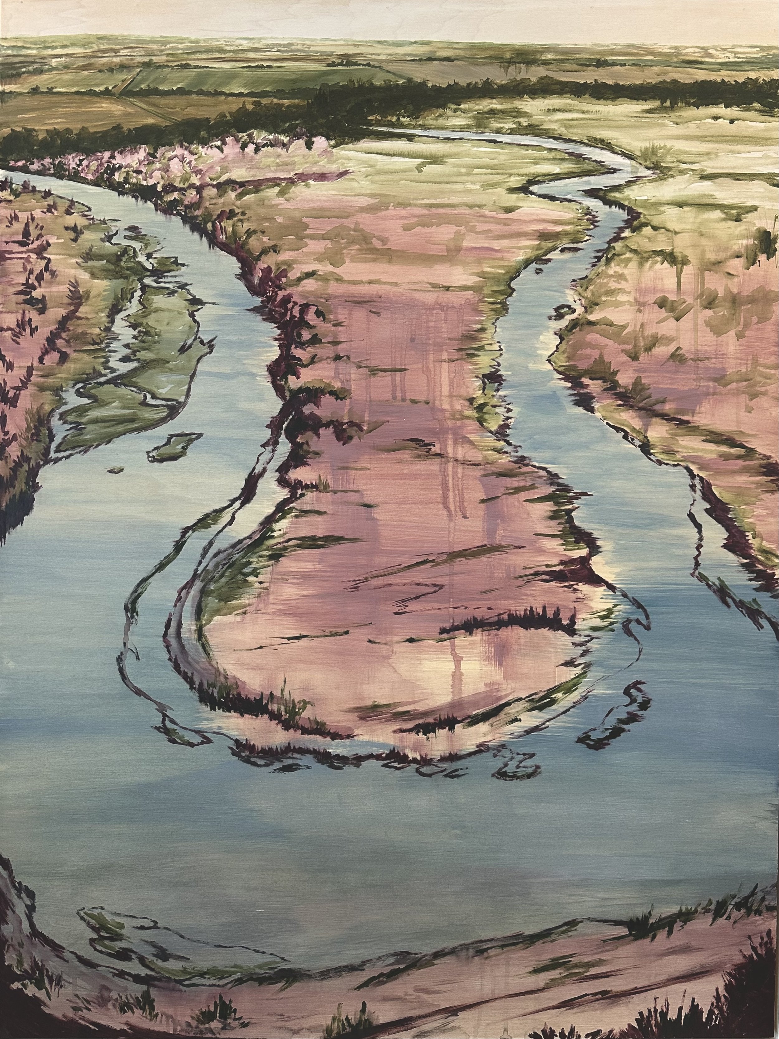 "Waters Remember", acrylic on wood panel, 40"x30".