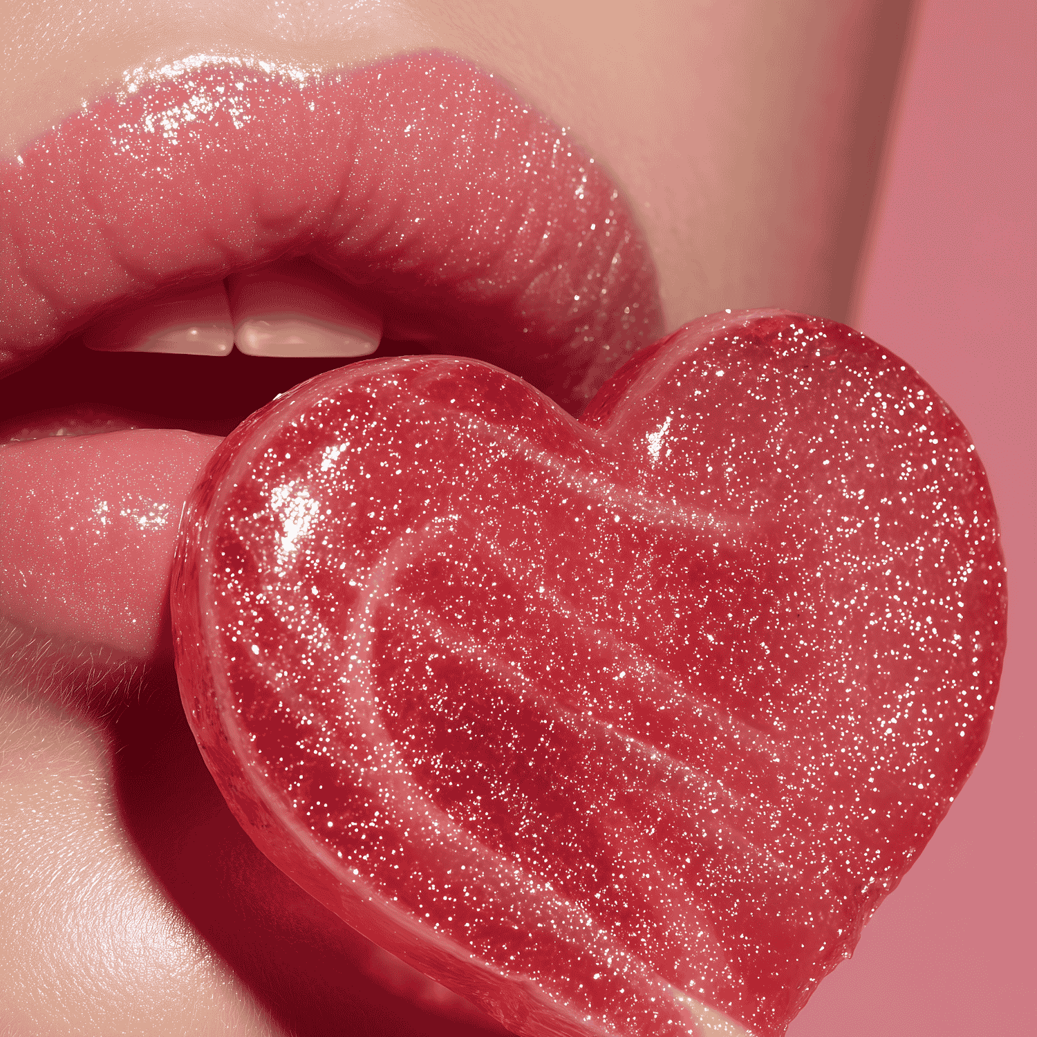Glossy lips with heart shaped lip gloss — ode to lip balms that got away