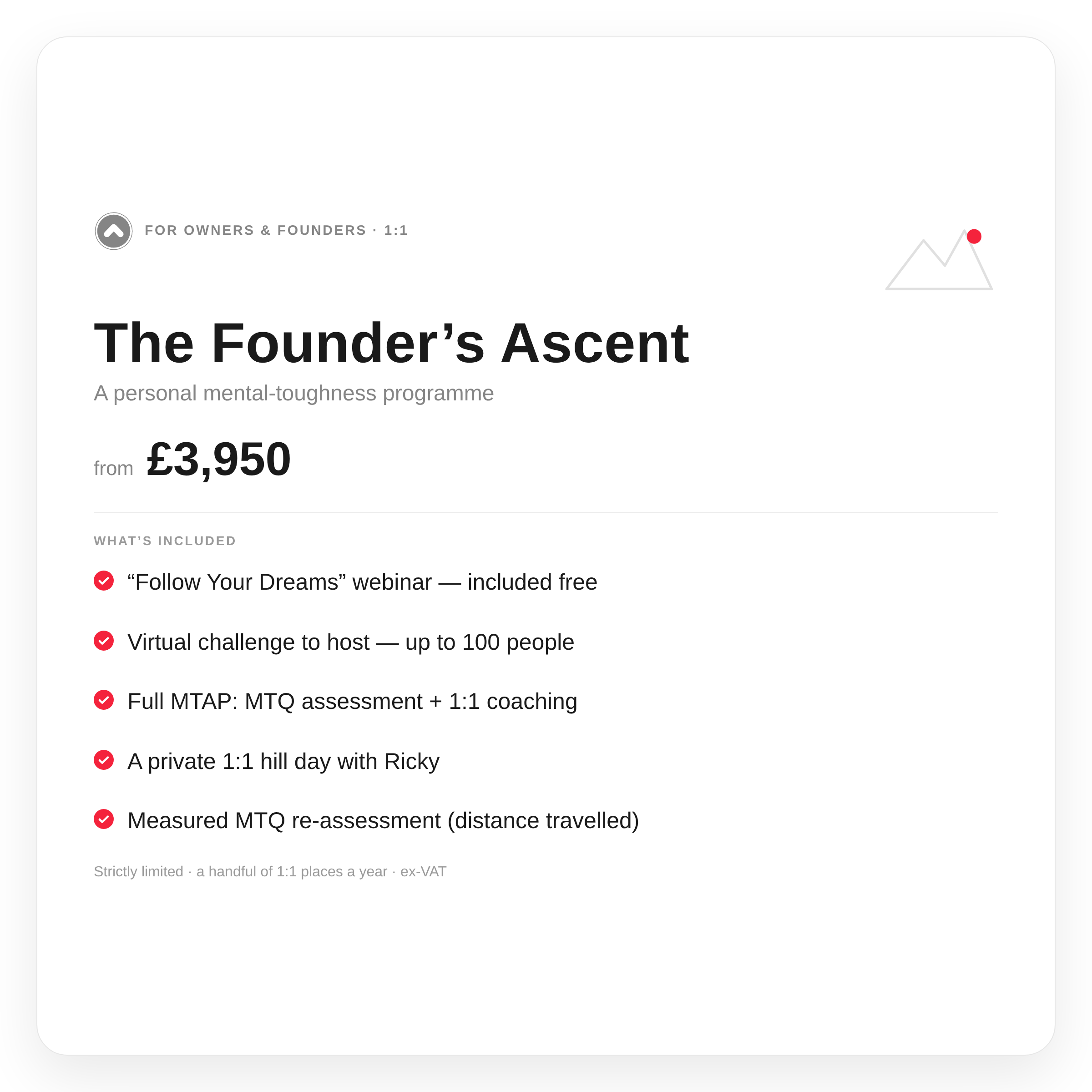 Founder's Ascent Programme (1:1)