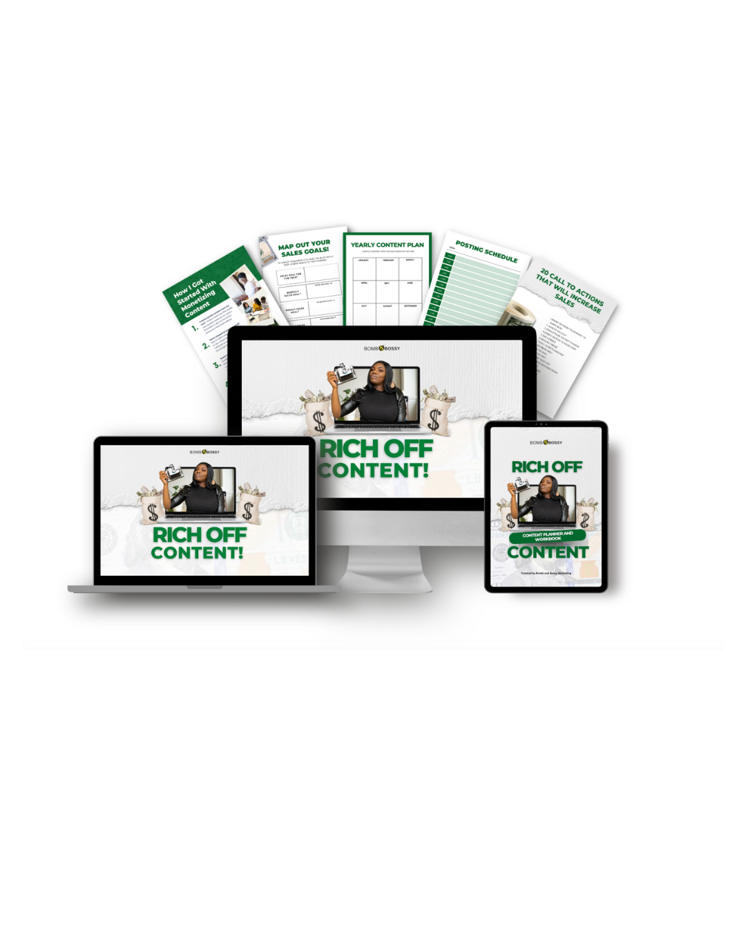 Rich off content course — Bomb and Bossy Marketing