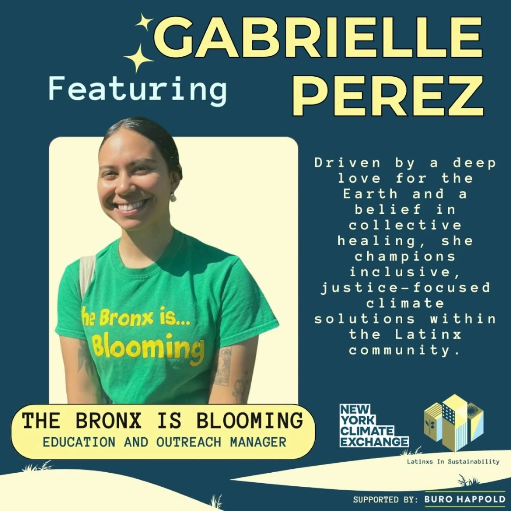 🌎✨Meet Gabrielle:  Dominican-Puerto Rican, Education &amp; Outreach Manager at The Bronx is Blooming, and a bold voice in urban sustainability and environmental justice.

With degrees from Fordham and City College, she&rsquo;s all about using knowle