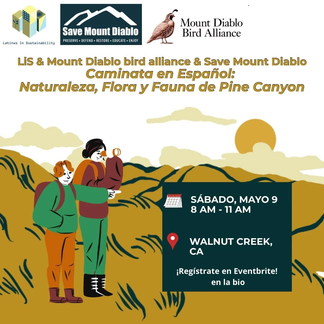 📣SF/ Bay Area community!

🌿 Want a few hours in nature?
Join us for a guided hike through Pine Canyon &amp; Diablo Foothills&mdash;en espa&ntilde;ol!

Birds, spring blooms, and maybe even falcons or eagles 👀
Bring water, comfy shoes, and sunscreen